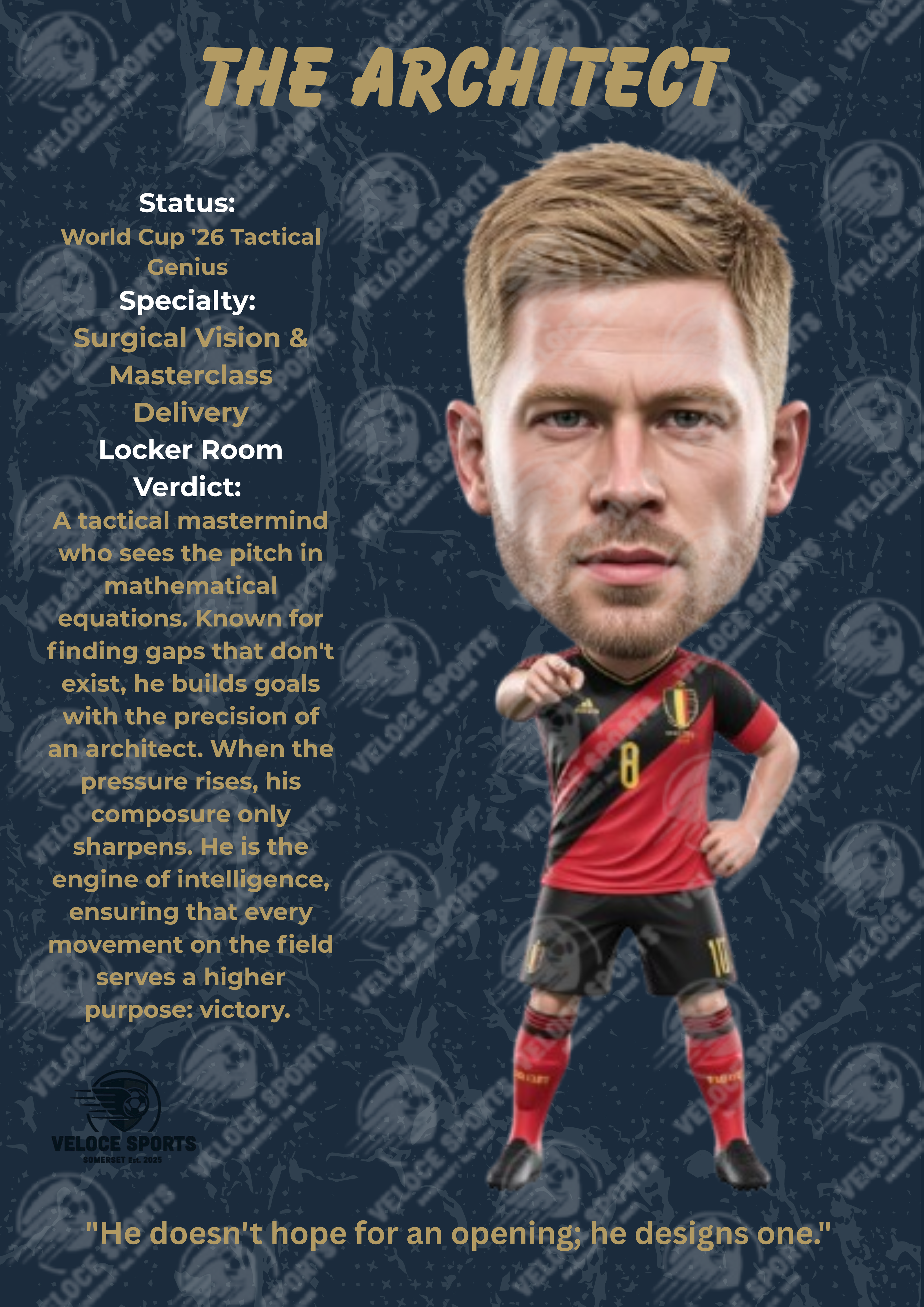 De Bruyne "The Architect" World Cup 2026 Elite Poster | Veloce Sports
