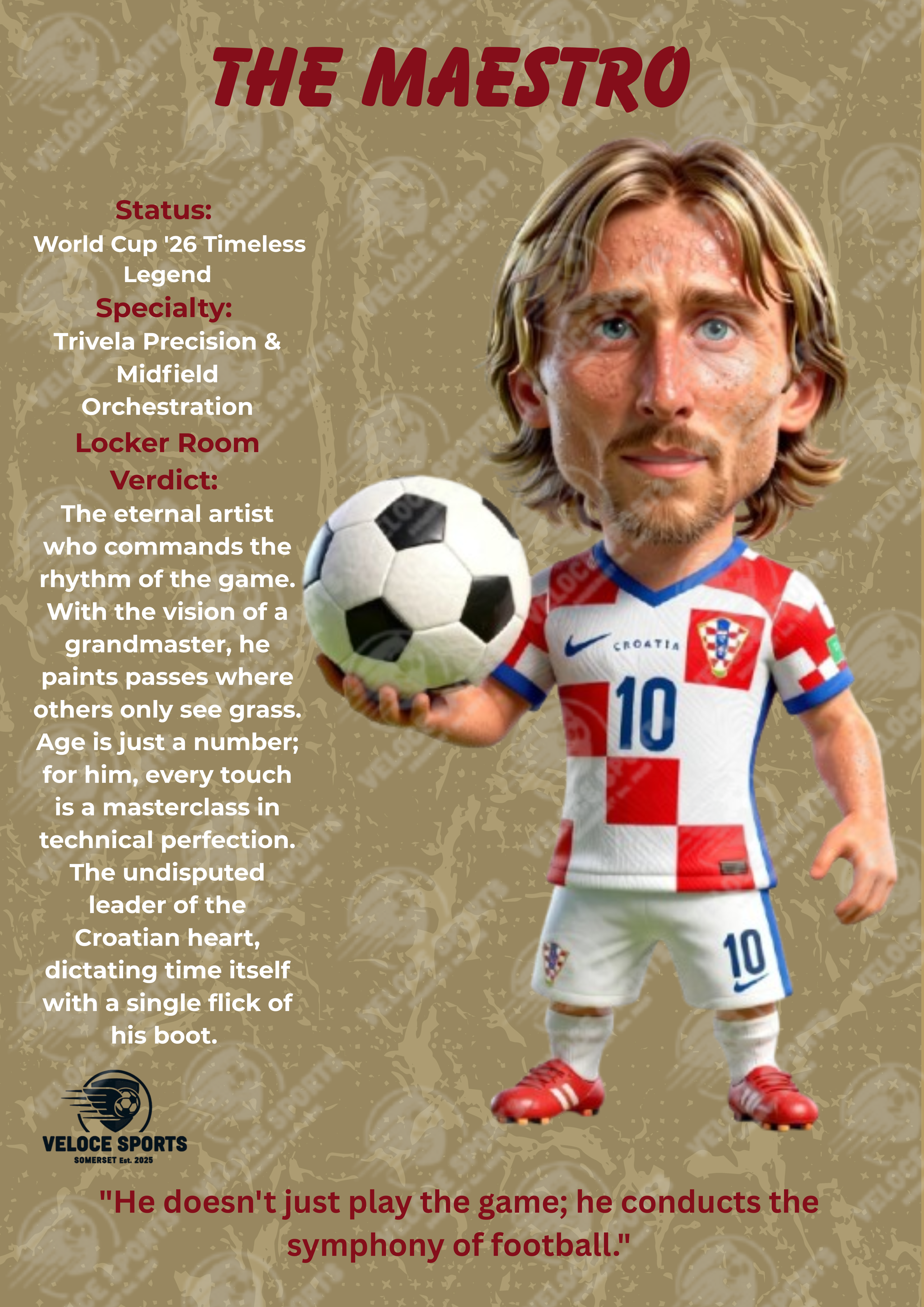 Modrić "The Maestro" World Cup 2026 Elite Poster | Veloce Sports