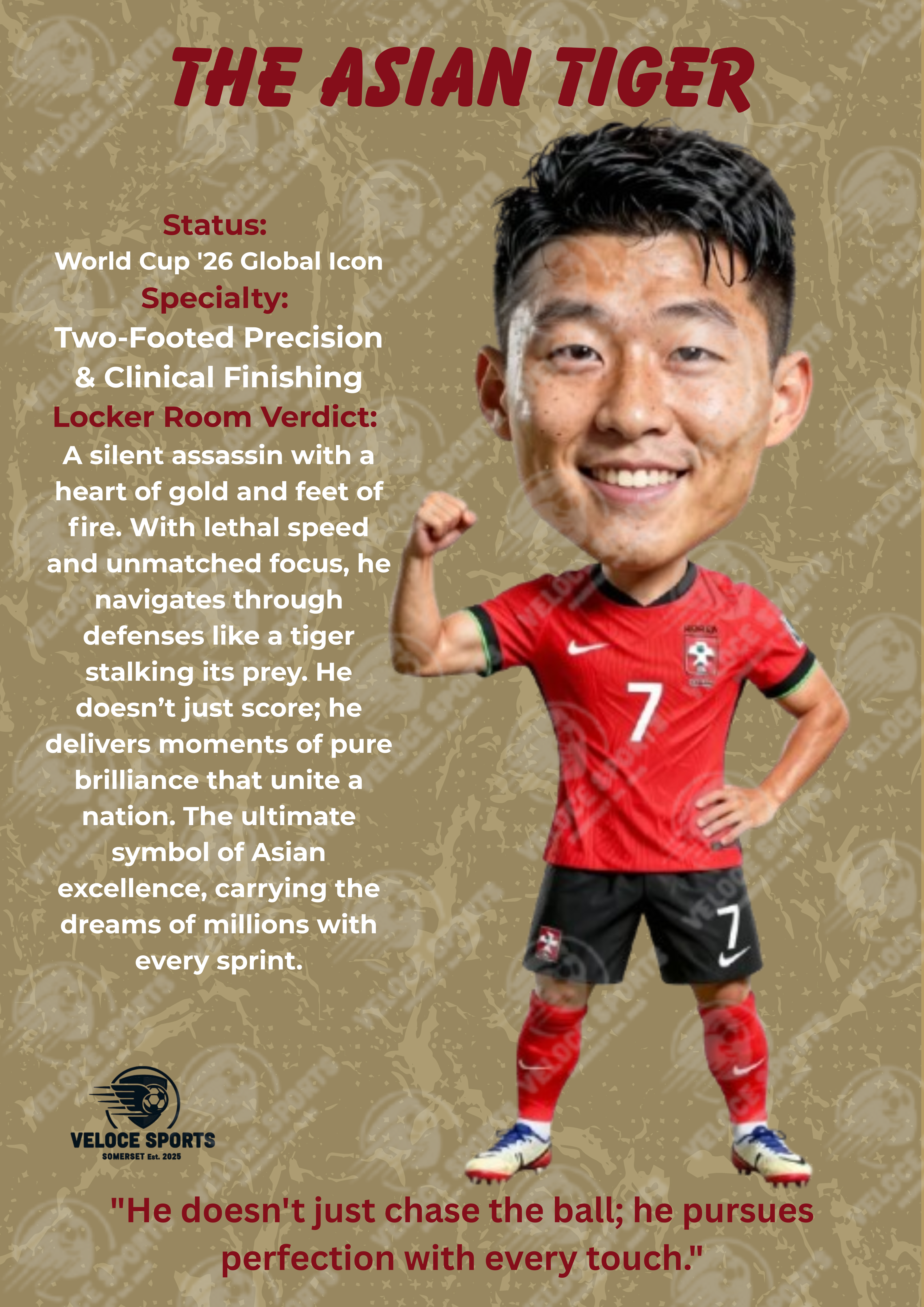 Son "The Asian Tiger" World Cup 2026 Elite Poster | Veloce Sports