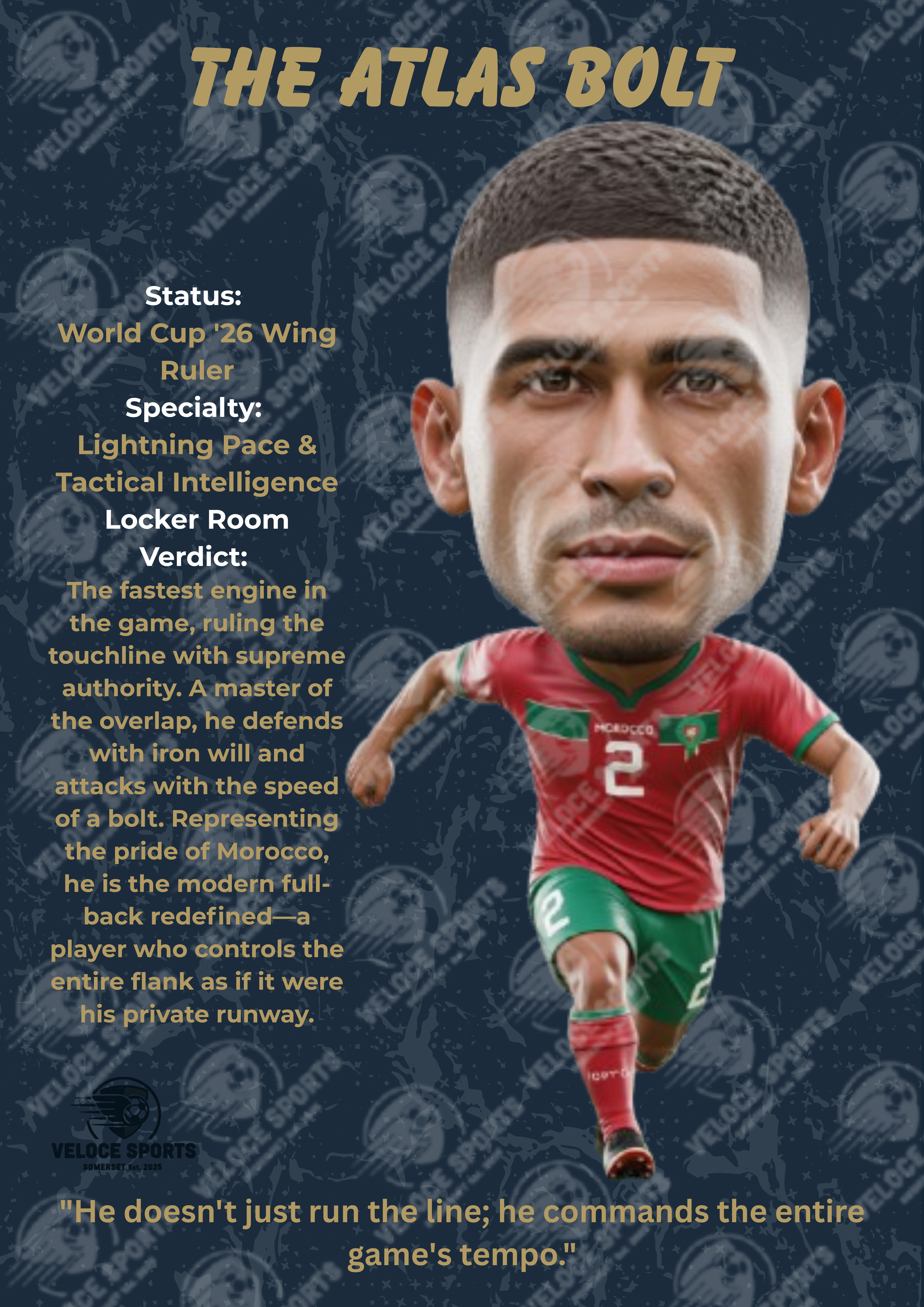 "The Atlas Bolt" Hakimi Elite Edition Digital Poster - World Cup '26 Series