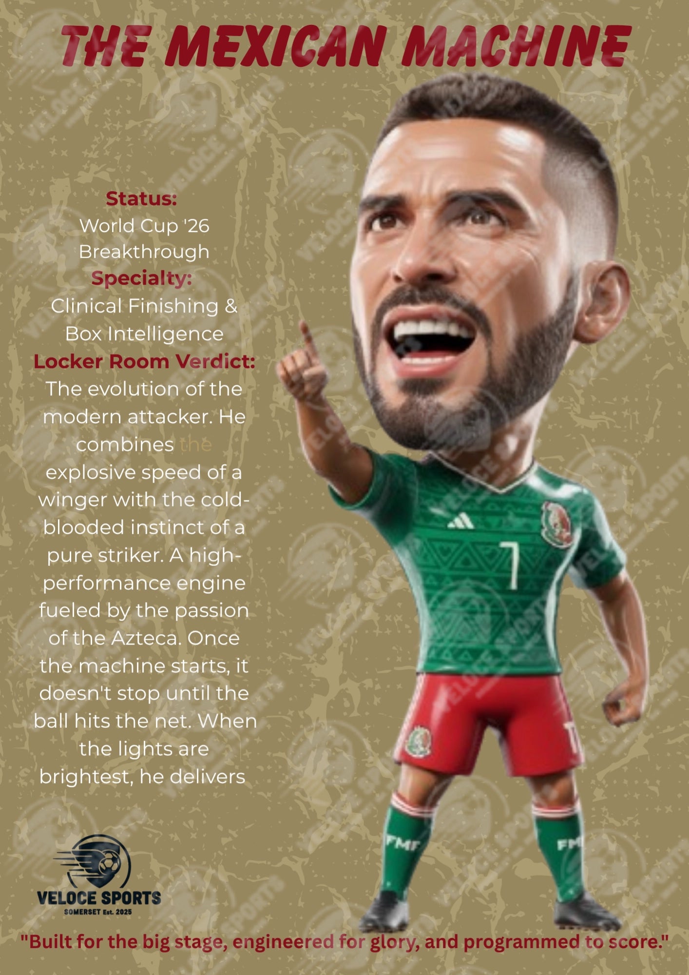 Santiago Gimenez: The Mexican Machine World Cup '26 Elite Poster