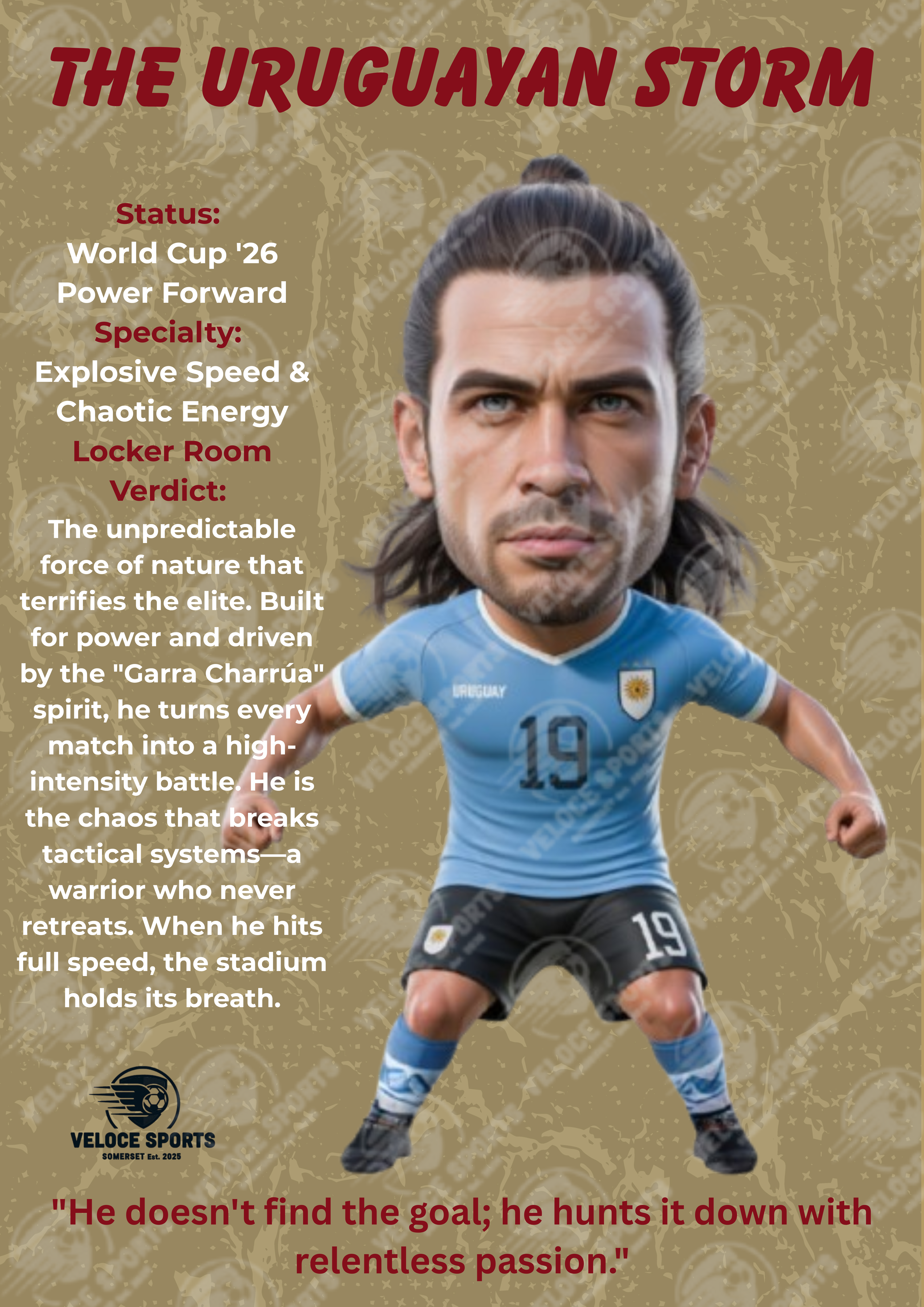 Núñez "The Uruguayan Storm" World Cup 2026 Elite Poster | Veloce Sports